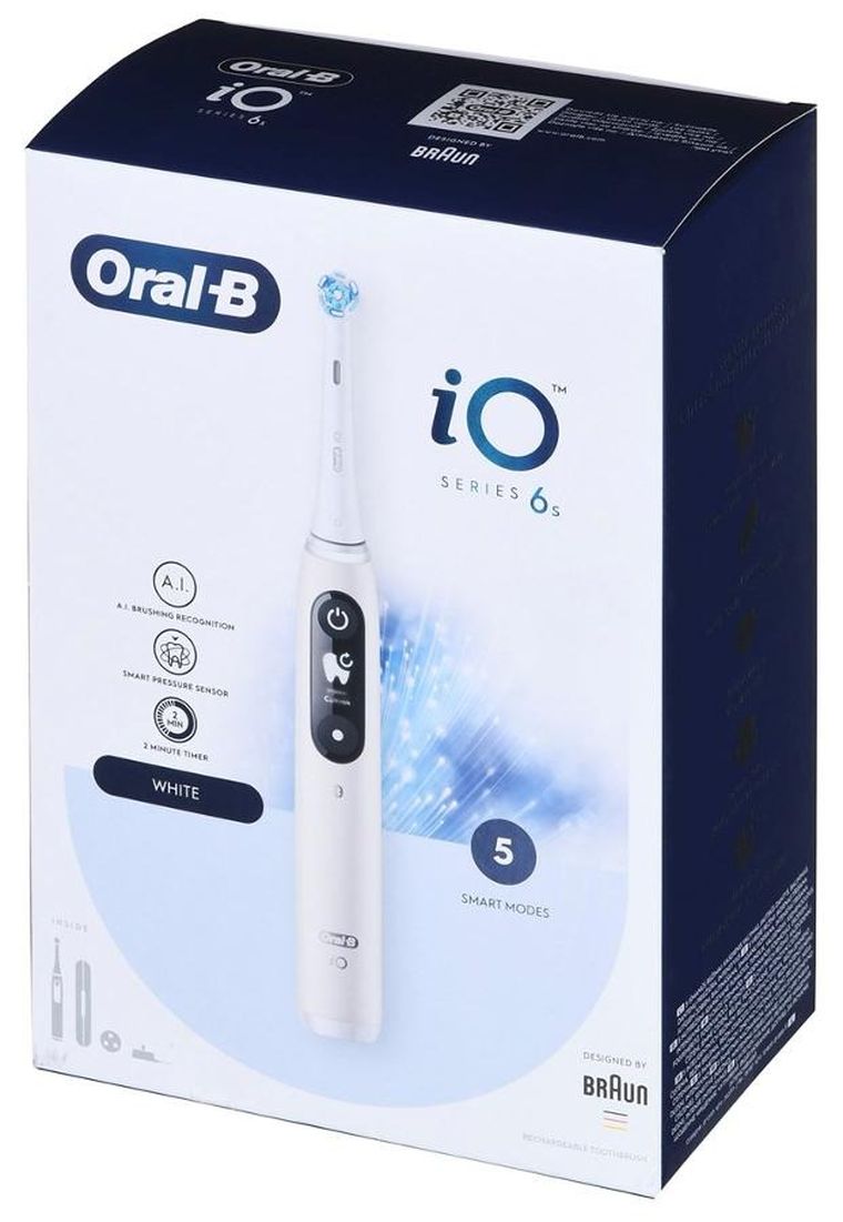 Oral-B, iO6 Series, szczoteczka elektryczna, biała