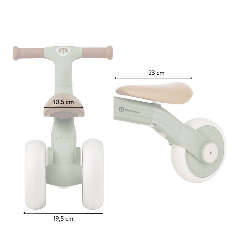 Petite&Mars, Bingo, rowerek trójkołowy 3w1, Ivory White
