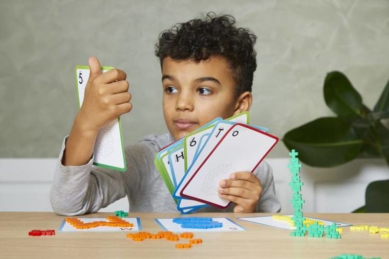 Plus-Plus, Learn to build, ABC 123, mini klocki, mix, 2000 szt., zestaw z płytkami i kartami pracy