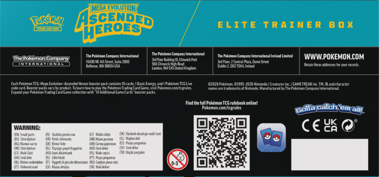 Pokemon TCG: Mega Evolution, Ascended Heroes, Elite Trainer Box, Dragonite, gra karciana