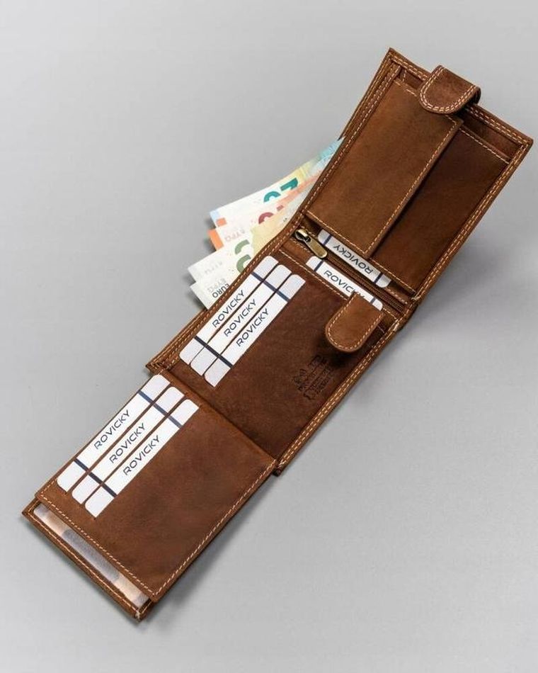 Portfel, brązowy, skórzany, Always Wild