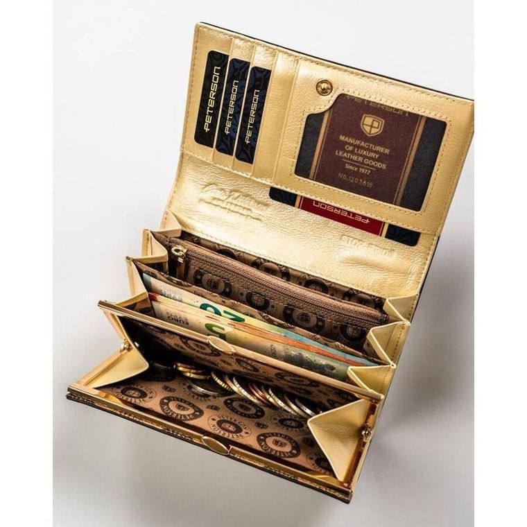 Portfel, czarny, skórzany, Peterson