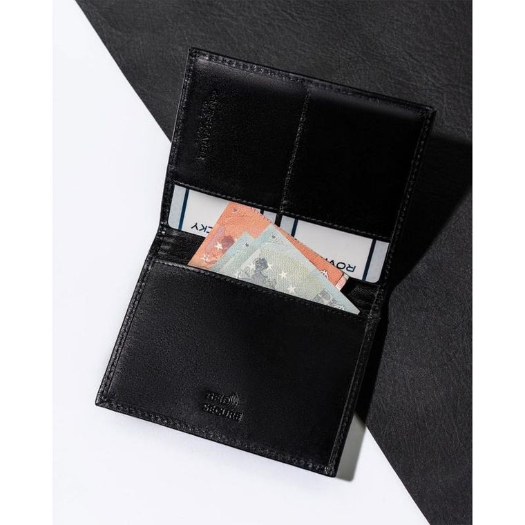 Portfel, czarny, skórzany, Rovicky