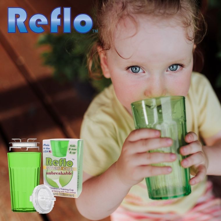 Reflo, kubek do nauki picia, zielony, 280 ml
