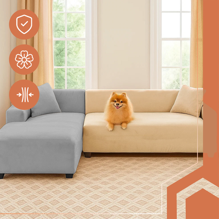 Ruhhy, pokrowiec na kanapę, beżowy, 145-185 cm