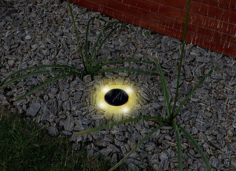 Saska Garden, lampa solarna dyskowa, 28 led, do wbicia w grunt lub montażu na ścianie