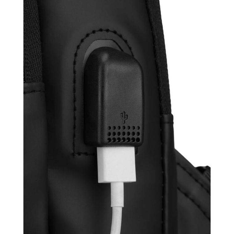 Saszetka na ramię, czarna, skórzana, Rovicky