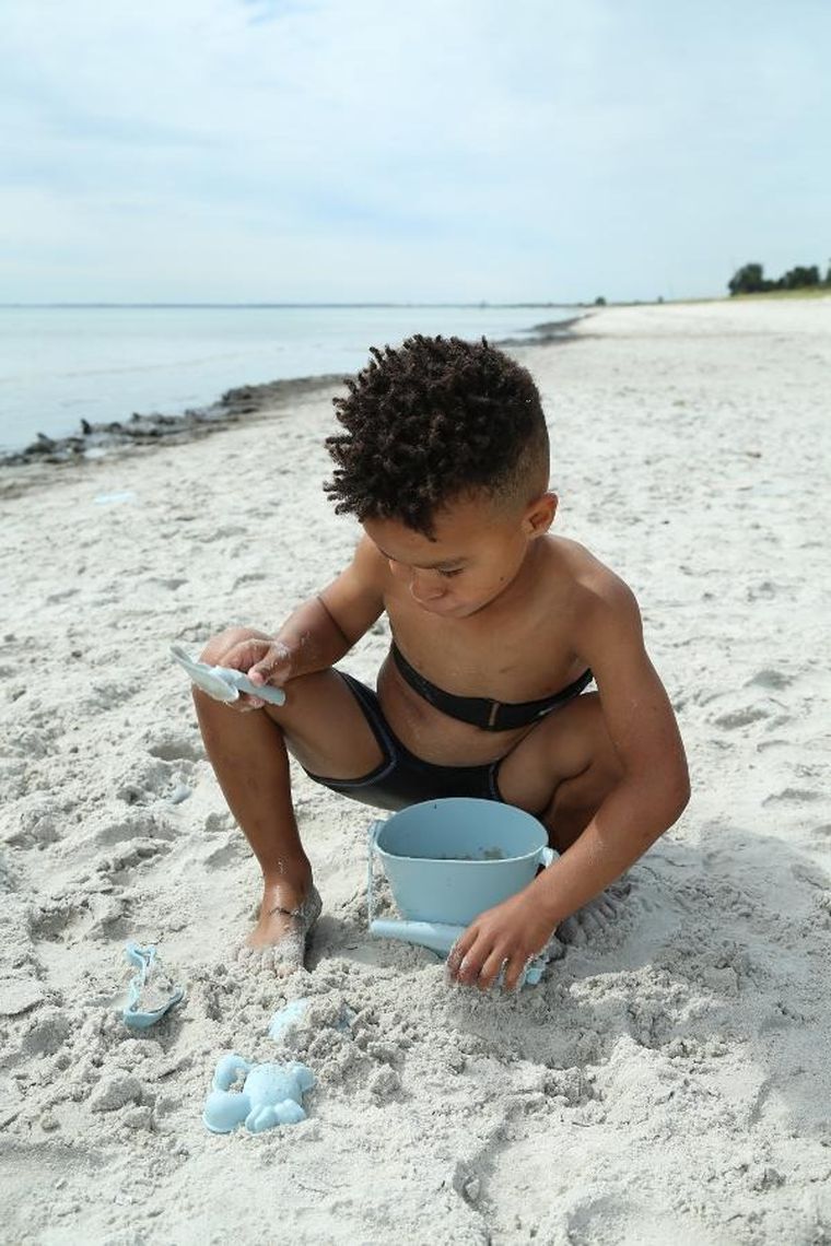 Scrunch, silikonowe foremki do piasku, szałwiowy, 4 szt.
