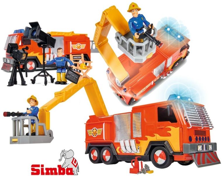 Simba, Strażak Sam, wóz strażacki Hollywood Jupiter z figurką i akcesoriami
