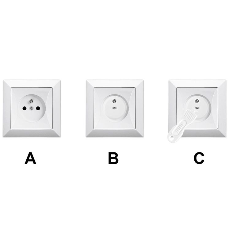 Sipo, zestaw zabezpieczeń kontaktów zaślepki gniazd elektrycznych białe, 12 szt.