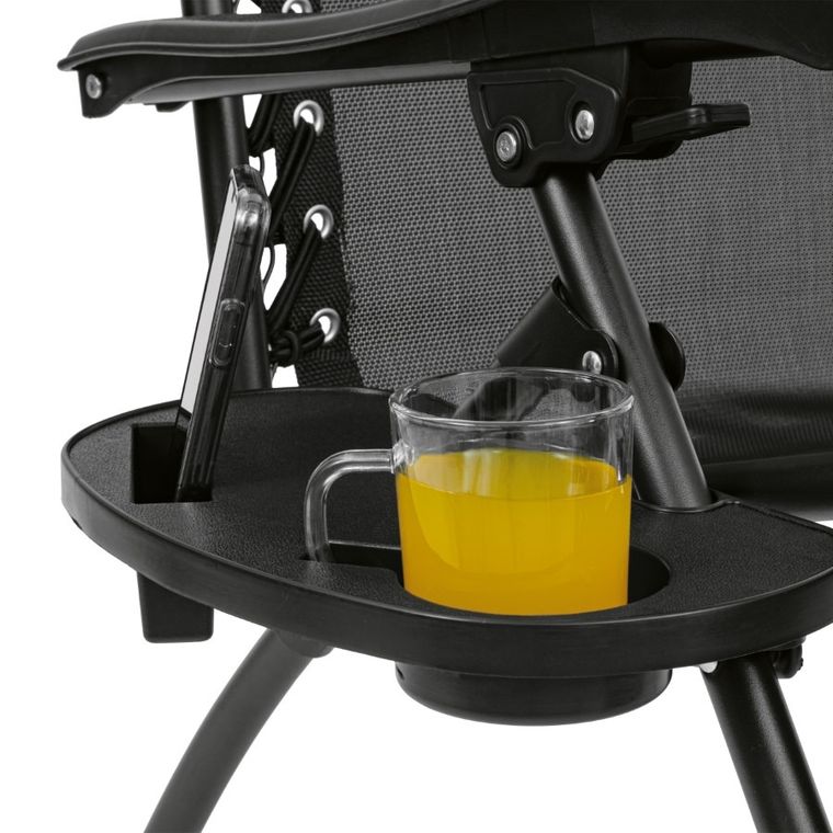 Tadar, leżak ogrodowy grawitacyjny, czarny, 66-160-110 cm