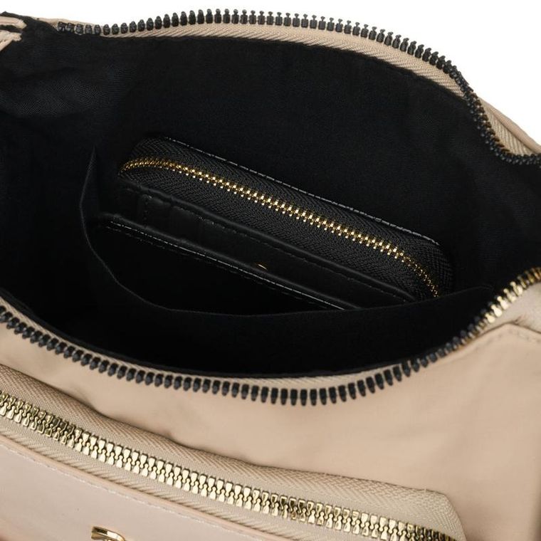 Torebka listonoszka, beżowa, skóra ekologiczna, Peterson