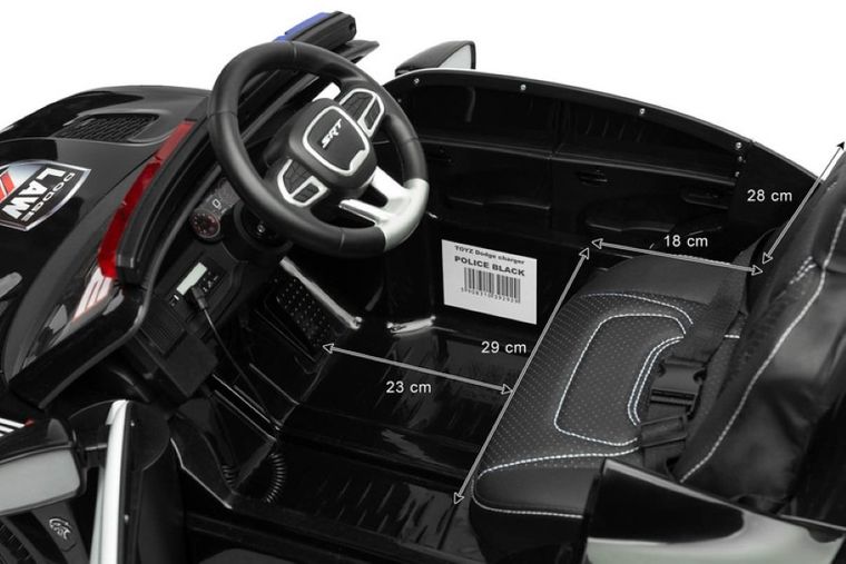 Toyz, Dodge Charger, Policja, pojazd na akumulator, czarny