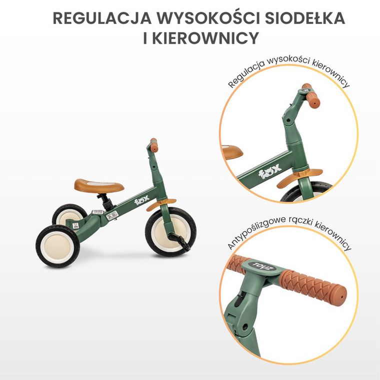 Toyz, Fox, rowerek trójkołowy, biegowy, grey
