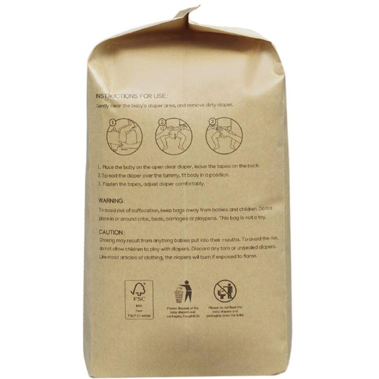 Tuttelu, bambusowe pieluszki jednorazowe, rozmiar 2, 3-6 kg, 32 szt.