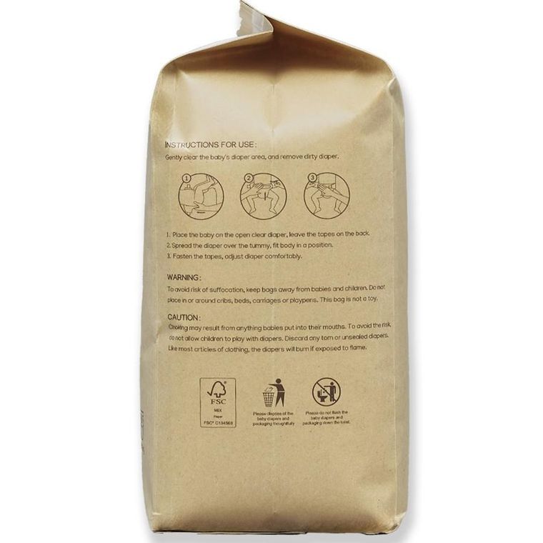 Tuttelu, bambusowe pieluszki jednorazowe, rozmiar 3, 5-9 kg, 28 szt.