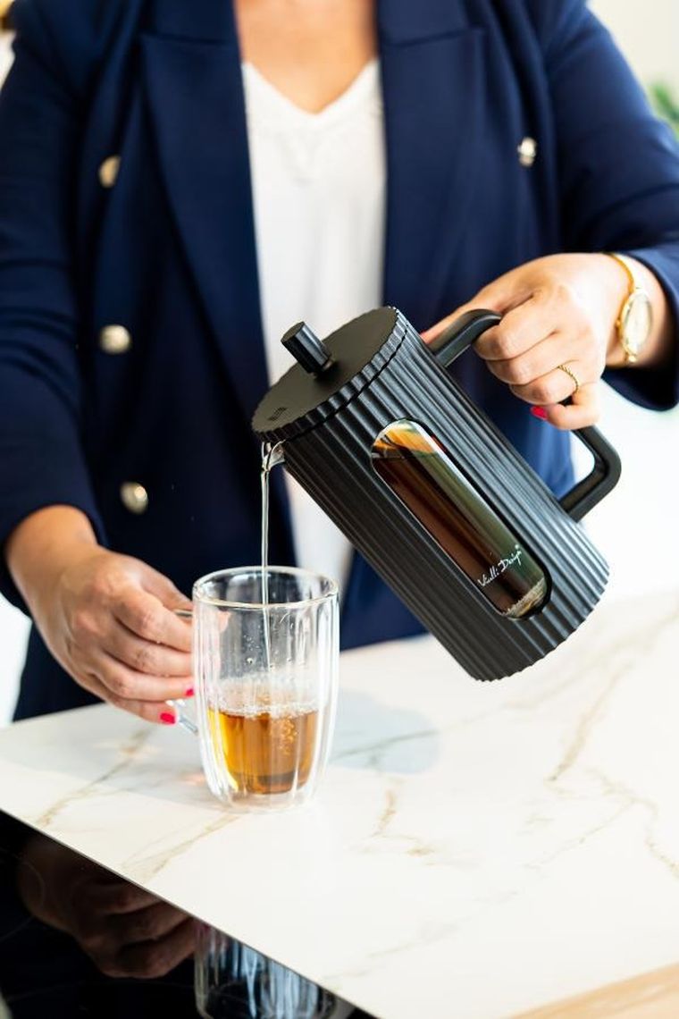 Vialli Design, zaparzacz do kawy i herbaty, 1000 ml, Livio czarny