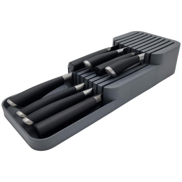 Vilde, organizer do szuflady na noże kuchenne, szary, 39-14.5-7.5 cm