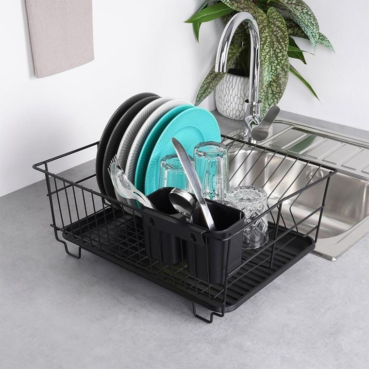 Vilde, suszarka na naczynia czarna, 40-33-17 cm