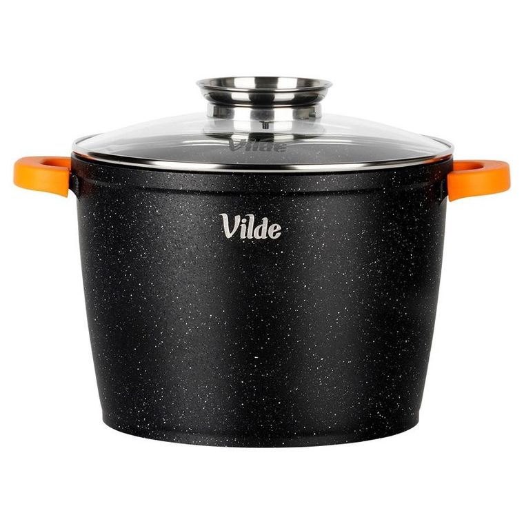 Vilde, Terruna Aroma, garnek ze szklaną pokrywką, granitowy, 24 cm, 6,7l