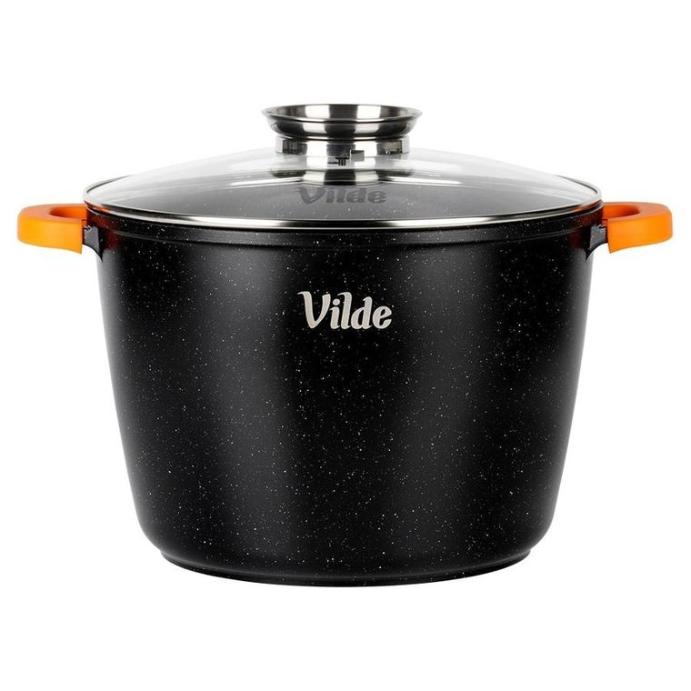 Vilde, Terruna Aroma, garnek ze szklaną pokrywką, granitowy, 28 cm, 9,7l