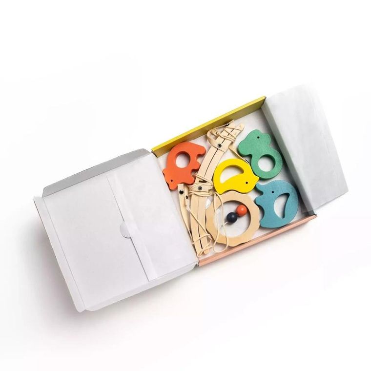 Yumi Yay, 3w1: karuzela nad łóżeczko, drewniane zabawki, układanka