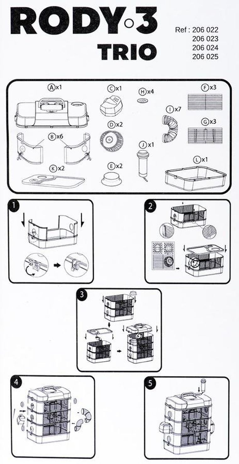 Zolux, Rody3 Trio, klatka, biała