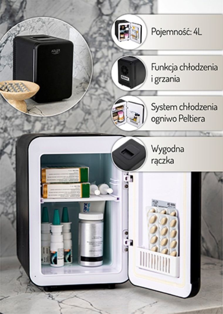 Adler, mini lodówka, AD 8084