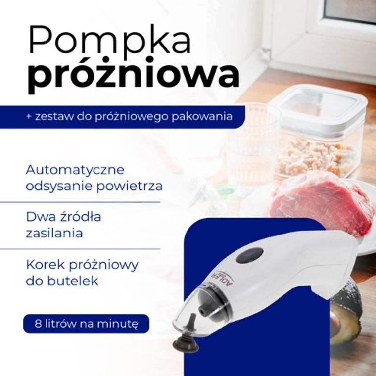Adler, pompka próżniowa + zestaw do próżniowego pakowania