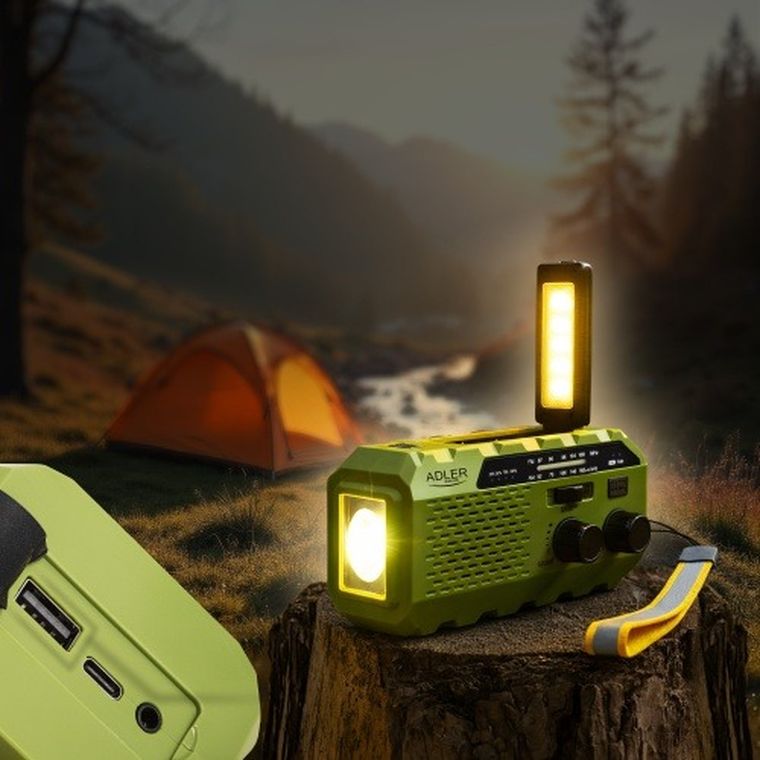 Adler, radio solarne z korbką ręczną