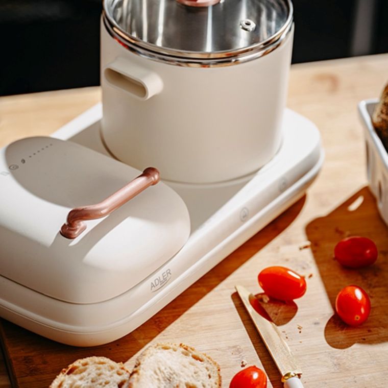 Adler, stacja śniadaniowa 2w1, grill i garnek do gotowania