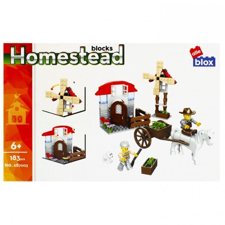 Alleblox, farma, klocki konstrukcyjne, 183 elementy