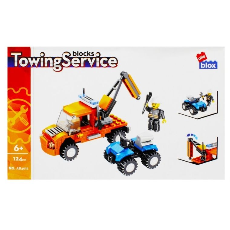 Alleblox, pojazd holowniczy, klocki konstrukcyjne, 124 elementy