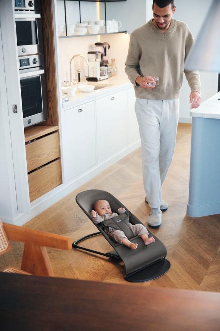 BabyBjörn, Balance Soft Woven/Jersey, leżaczek, Tri Fabric, ciemny szary