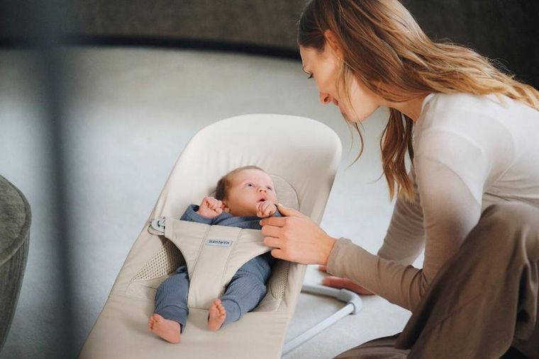 BabyBjörn, Balance Soft Woven/Jersey, leżaczek, Tri Fabric, jasny beż