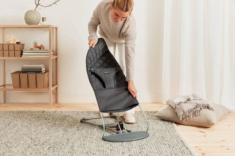 BabyBjörn, Bliss Woven, leżaczek bujaczek, antracytowy + zabawka do leżaczka, Balance, Googly Eyes