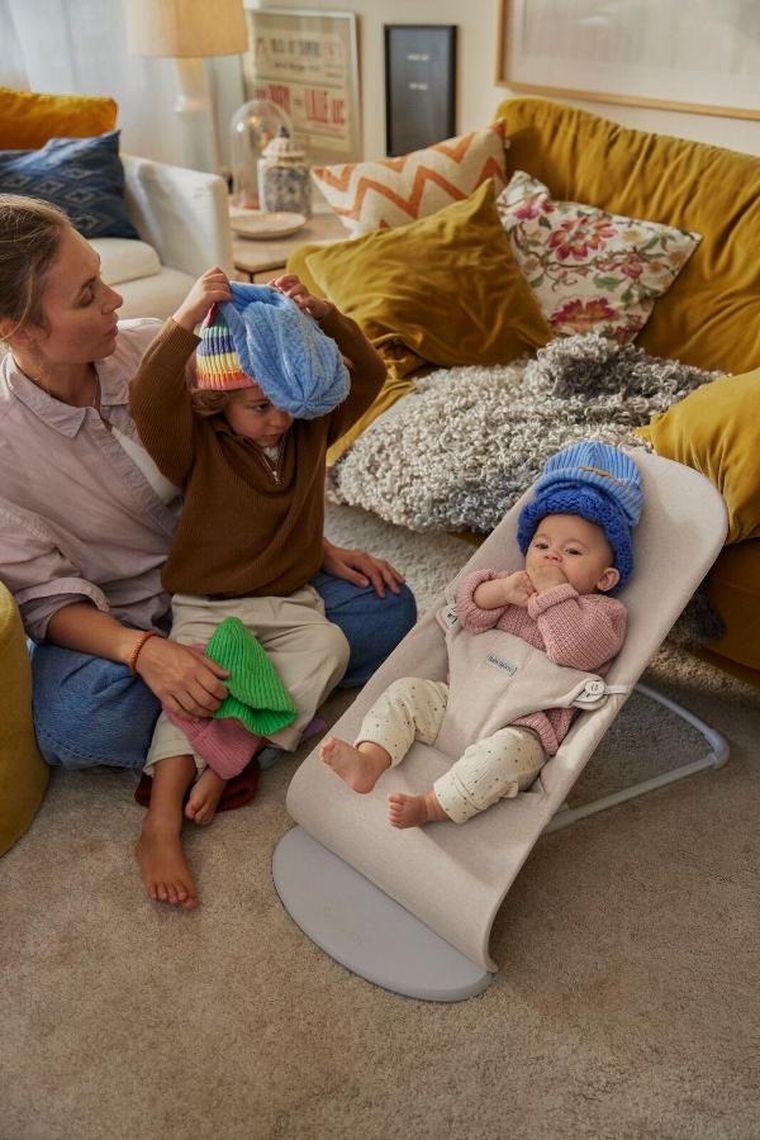 BabyBjörn, Bliss Woven, leżaczek bujaczek, melanżowy beżowy