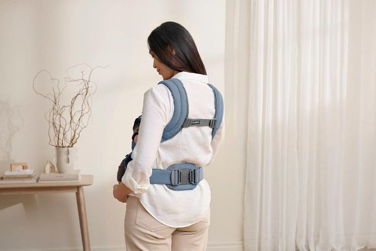 BabyBjörn, Harmony, nosidełko, woven, niebieski melanż