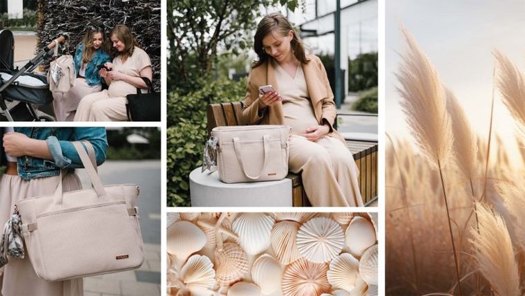 BabyOno, Carmen, torba do wózka dla mamy, beżowa