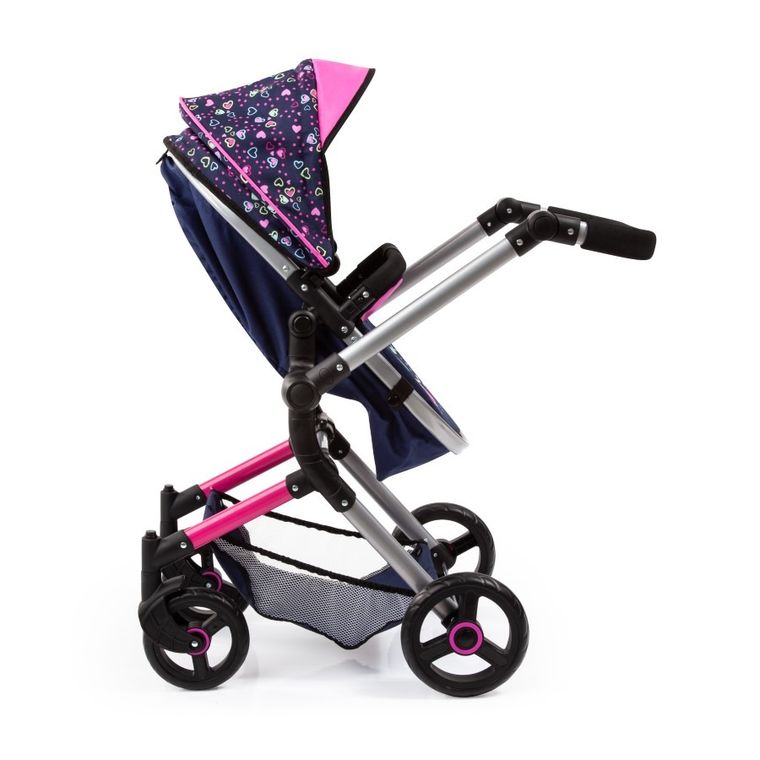 Bayer Design, Neo Vario Combi, głęboki wózek dla lalek z torbą, niebieski z wróżkami i gwiazdami