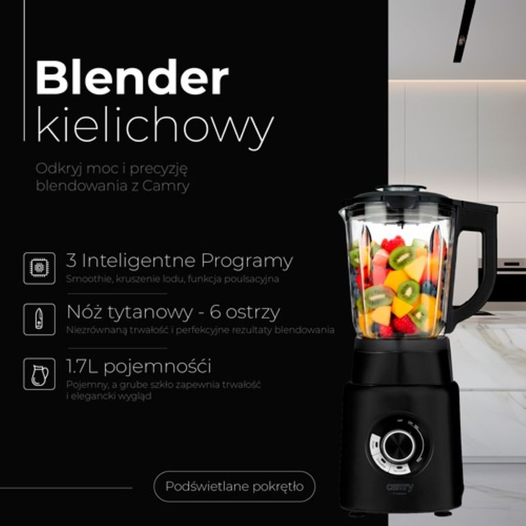 Camry, blender kielichowy, 1,7l