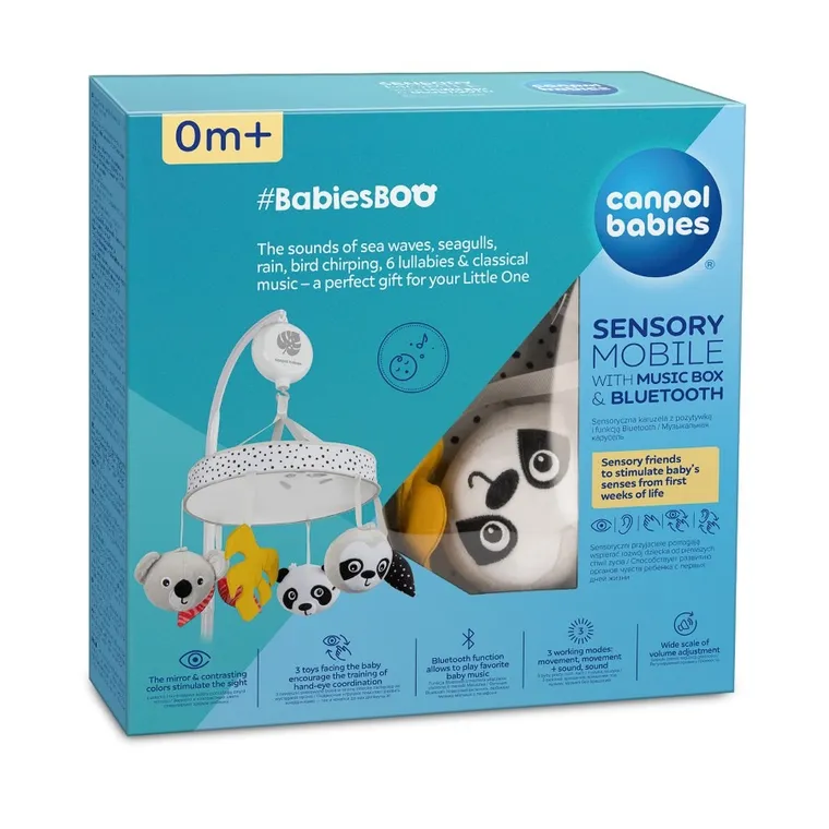 Canpol babies, BabiesBoo, sensoryczna karuzela z pozytywką i Bluetooth