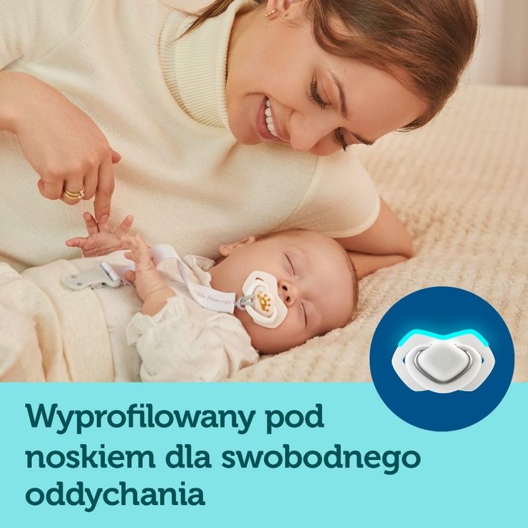Canpol babies, Royal Baby, smoczek uspokajający, silikonowy, symetryczny, 0-6m, 2 szt., różowy