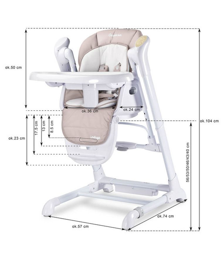 Caretero, Indigo Black, krzesełko + huśtawka, Navy