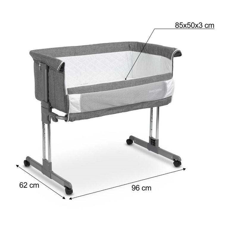 Caretero, Sleep2gether, łóżeczko dostawne, graphite