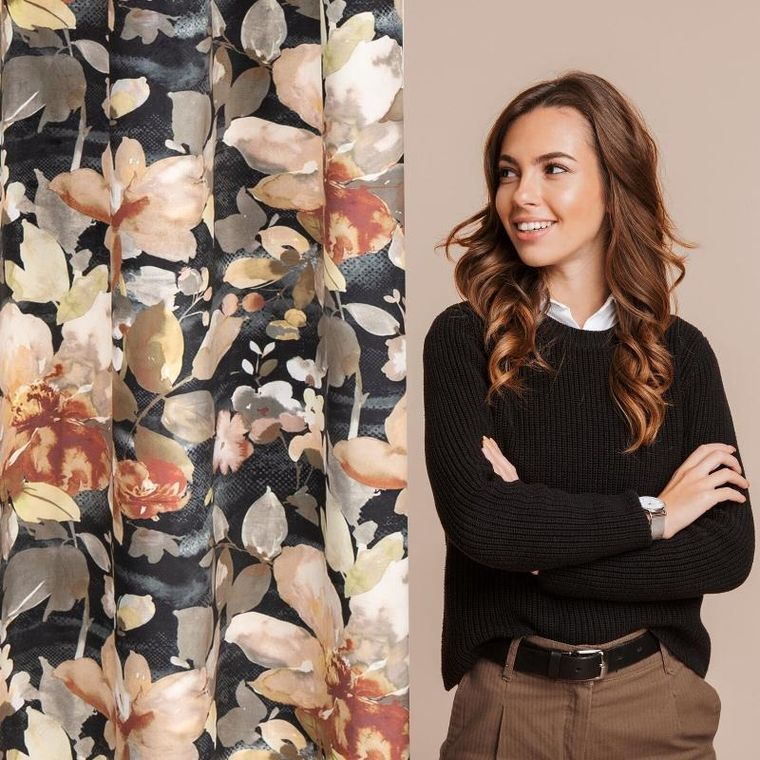 Eurofirany, zasłona zaciemniająca gotowa, Betty, na taśmie, 140-300 cm, grafitowy