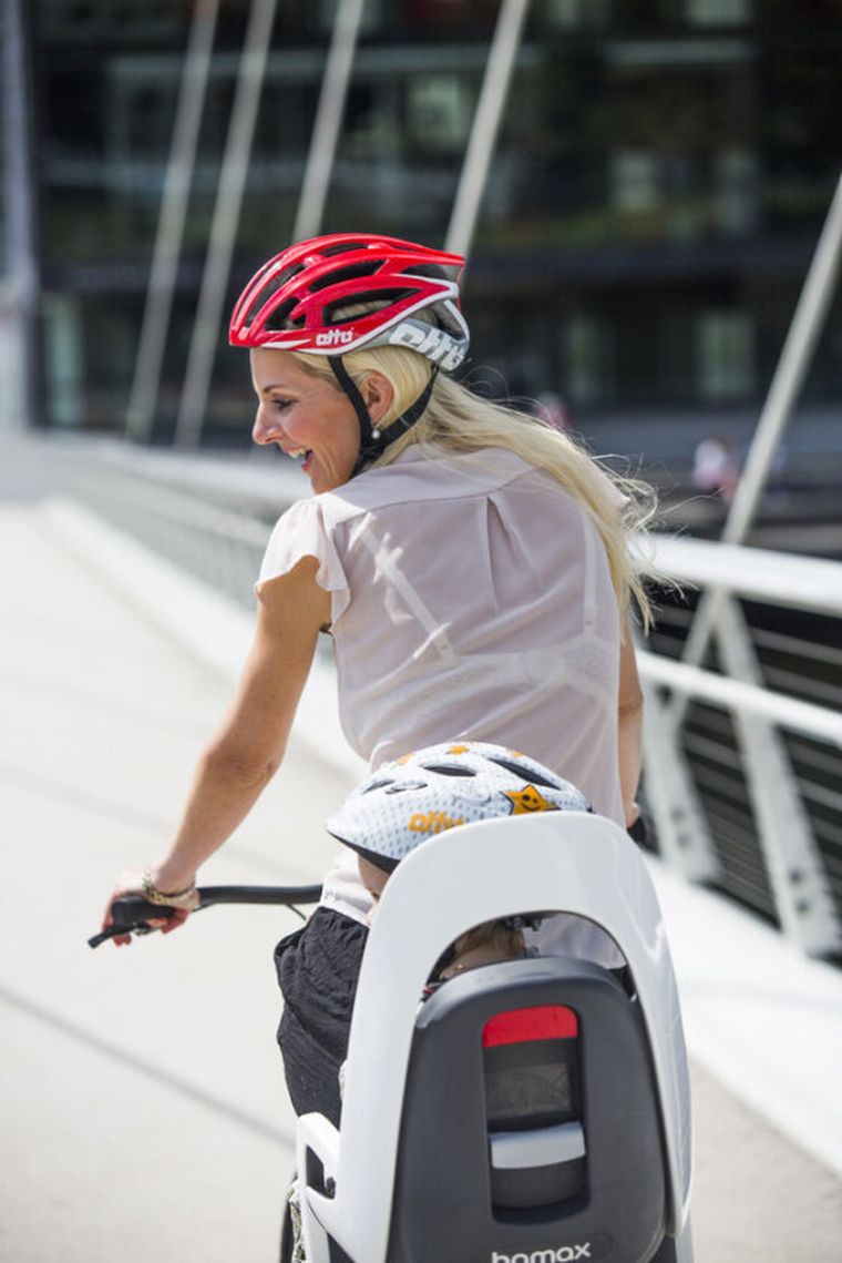 Hamax, Caress, fotelik rowerowy montowany na bagażniku, dark grey/red