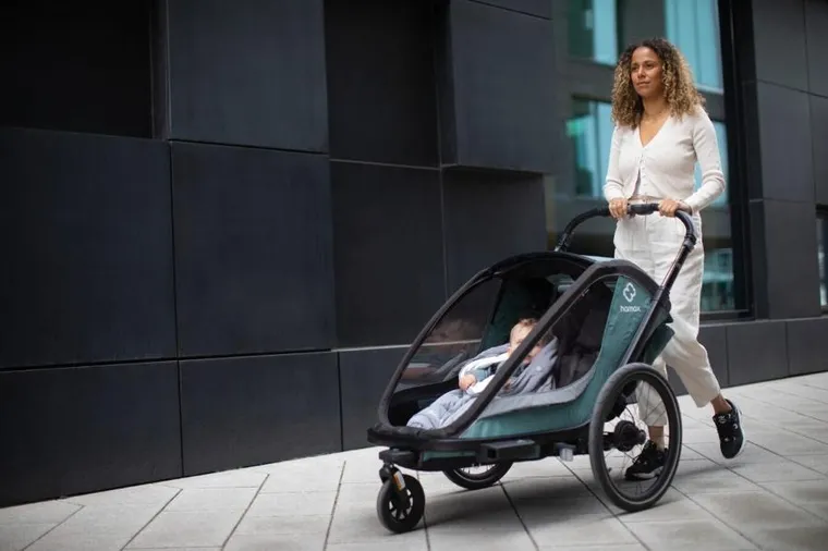 Hamax, Cocoon, przyczepka rowerowa, podwójna, Green/Black