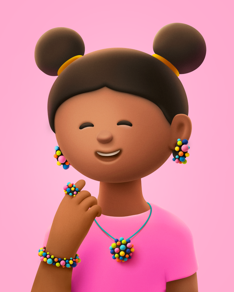 Hey Clay, Bijou, kolorowa biżuteria, masa plastyczna, 8 szt.