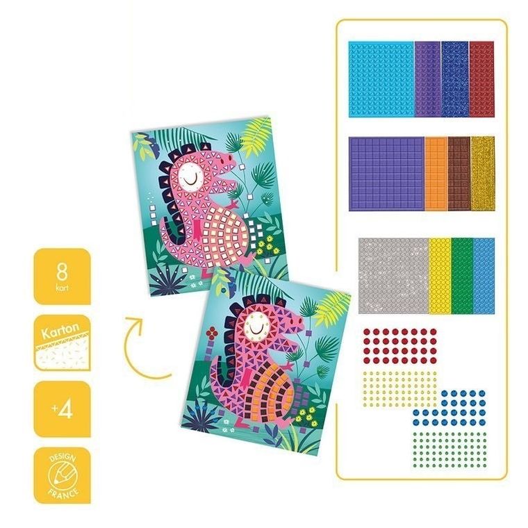 Janod, Dinozaury, mozaika, zestaw kreatywny